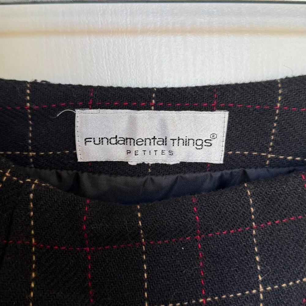 fundamental things vintage black plaid wool wrap high waisted mini skirt - Picture 4 of 4